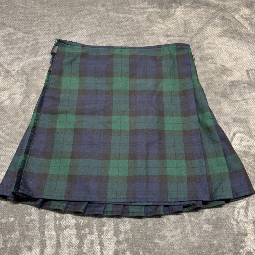 Victor Scott Kiltmakers Men Black Watch Tartan Kilt Green Blue Plaid Size 42/44